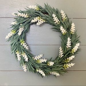 Faux White/Green Wreath